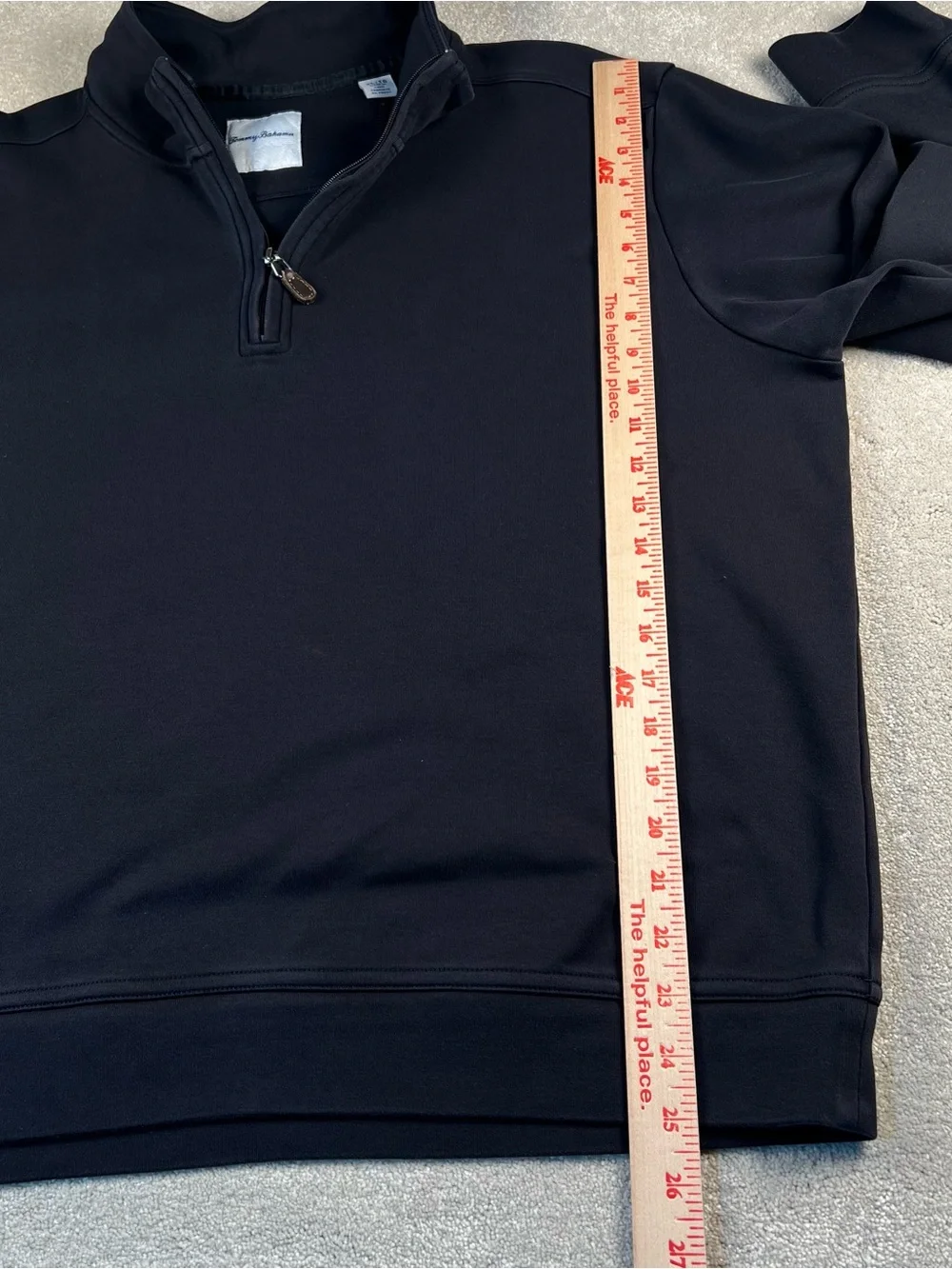 Tommy Bahama Shirt Black Quarter Zip Long Sleeve Business Casual Cotton Men's XL